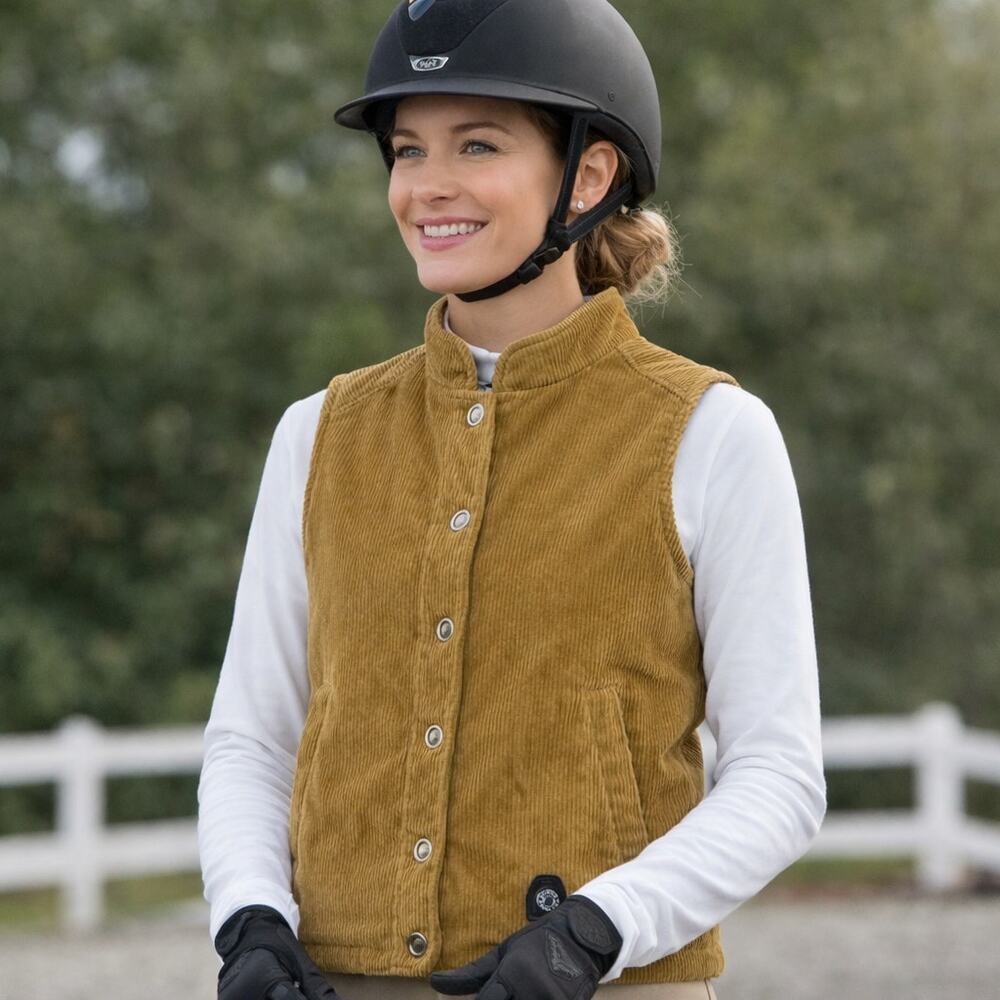 Dover Saddlery Kendall Corduroy Riding Vest - Brown - Size Small (4/6)